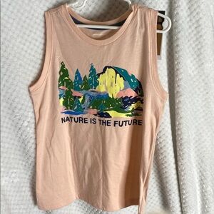 The North Face Light Pink Nature Graphic Tank style shirt